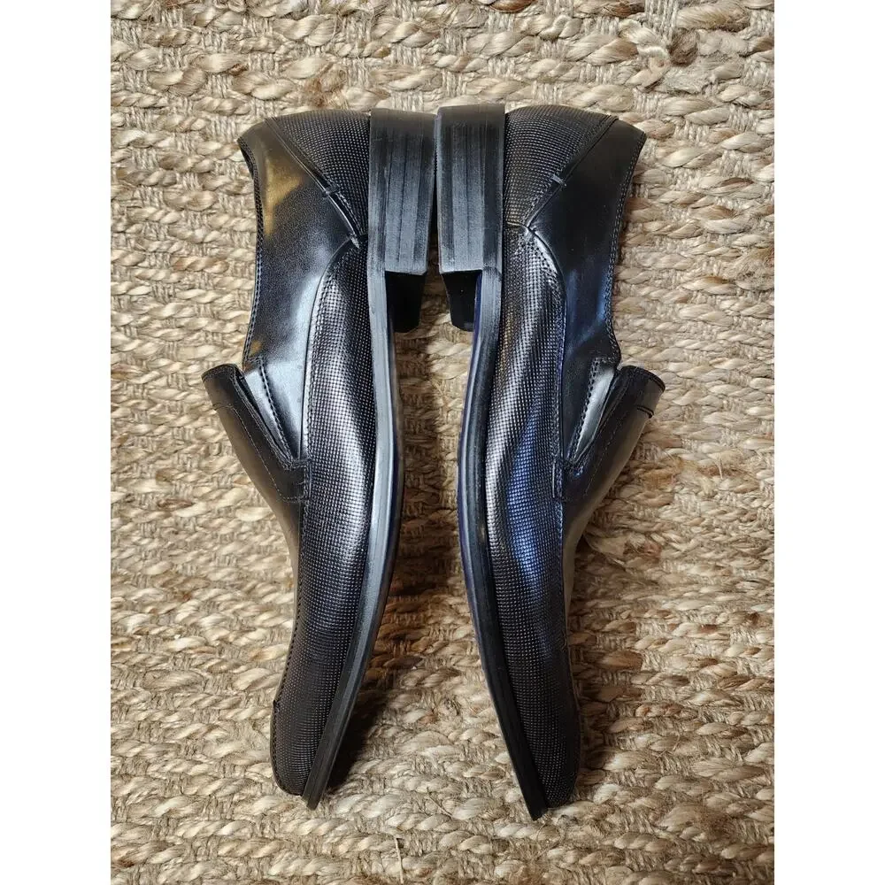 Kenneth Cole Reaction Slip-On Leather Loafers Mens Size 12 Black Dress Shoes